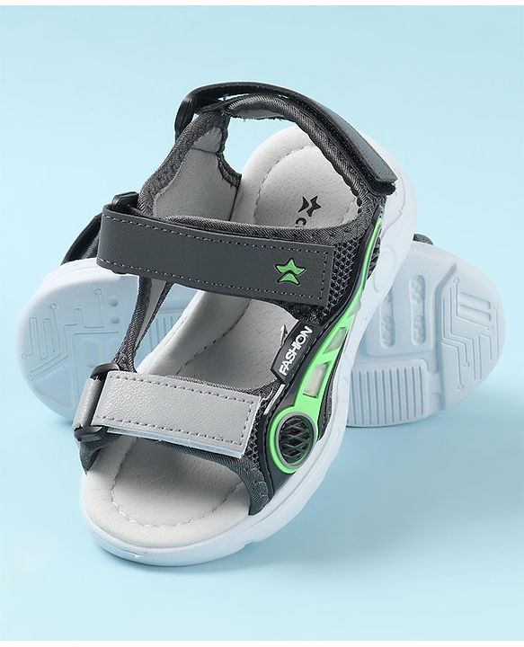 Cute Walk by Babyhug Sandals with Velcro Closure - Grey