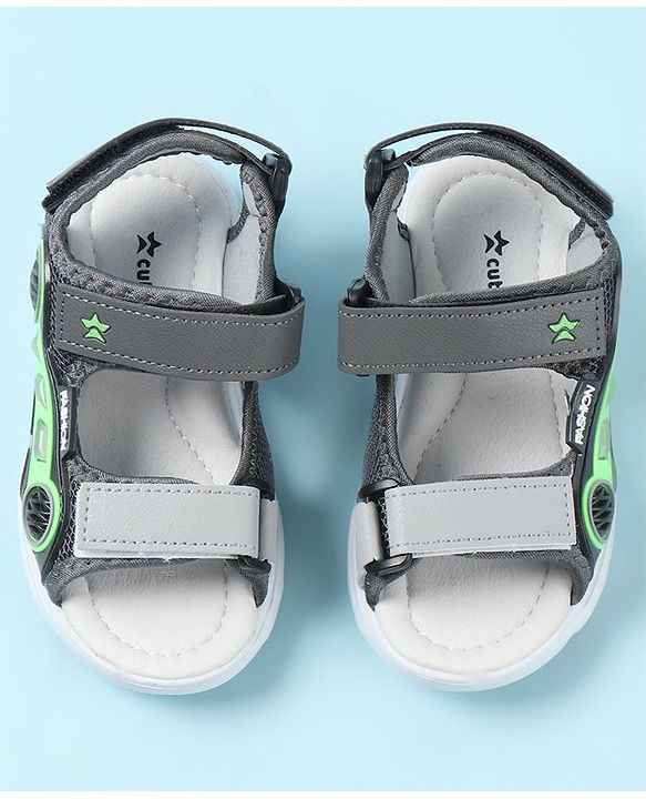 Cute Walk by Babyhug Sandals with Velcro Closure - Grey