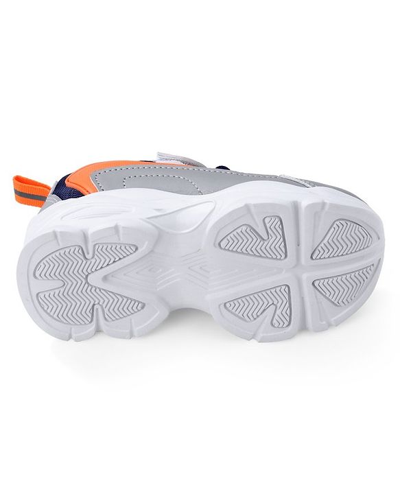 Cute Walk by Babyhug Velcro Closure Sneakers - Orange & Navy