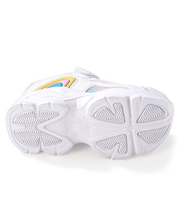 Cute Walk by Babyhug Velcro Closure Sneakers  - White & Blue