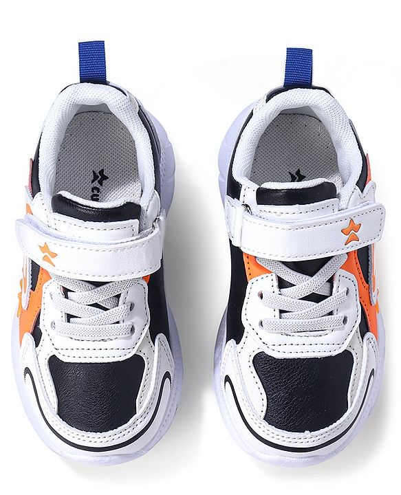 Cute Walk by Babyhug Sneaker  with Lace Up Closure - White & Orange