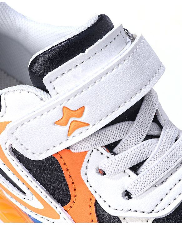 Cute Walk by Babyhug Sneaker  with Lace Up Closure - White & Orange