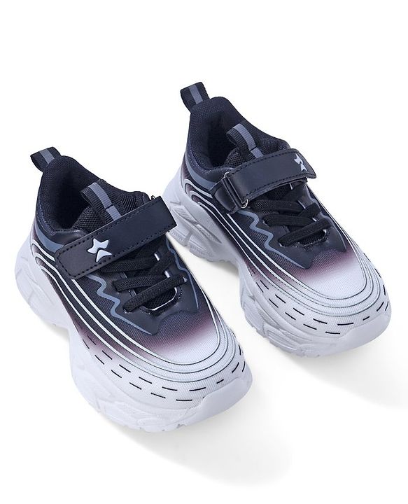 Cute Walk by Babyhug Sneaker with Velcro Closure - White & Black