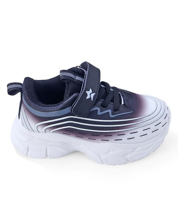 Cute Walk by Babyhug Sneaker with Velcro Closure - White & Black