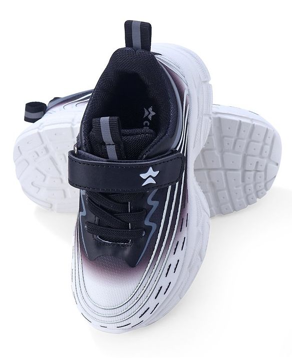 Cute Walk by Babyhug Sneaker with Velcro Closure - White & Black