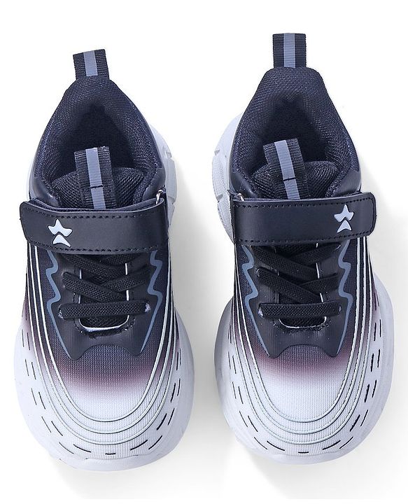 Cute Walk by Babyhug Sneaker with Velcro Closure - White & Black
