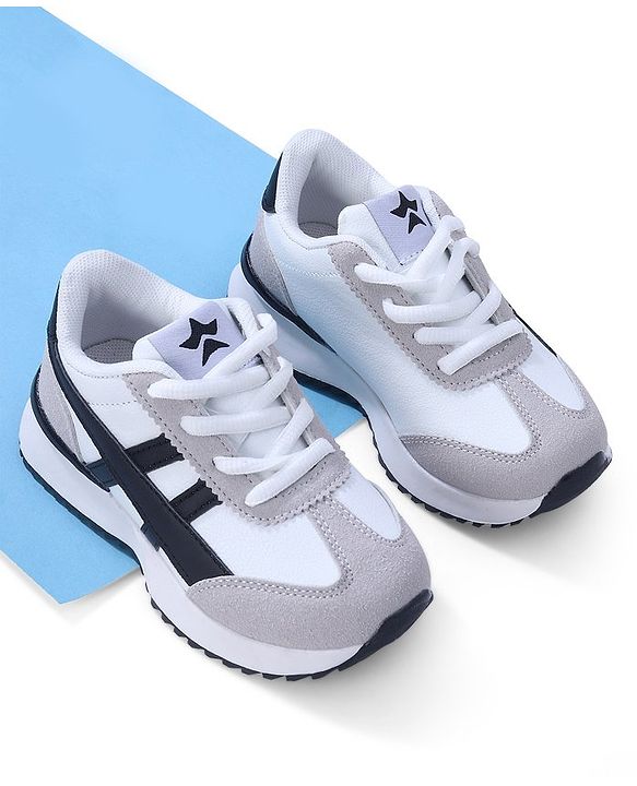 Cute Walk by Babyhug Lace Up Sneaker - White & Black