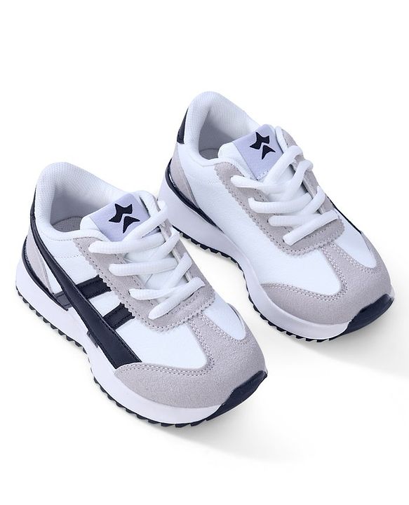 Cute Walk by Babyhug Lace Up Sneaker - White & Black