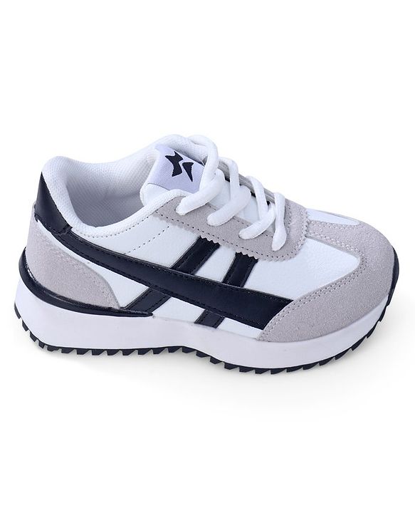Cute Walk by Babyhug Lace Up Sneaker - White & Black