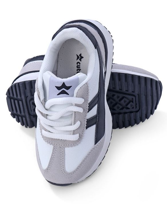 Cute Walk by Babyhug Lace Up Sneaker - White & Black
