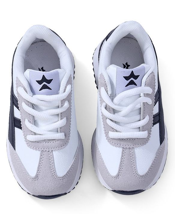 Cute Walk by Babyhug Lace Up Sneaker - White & Black