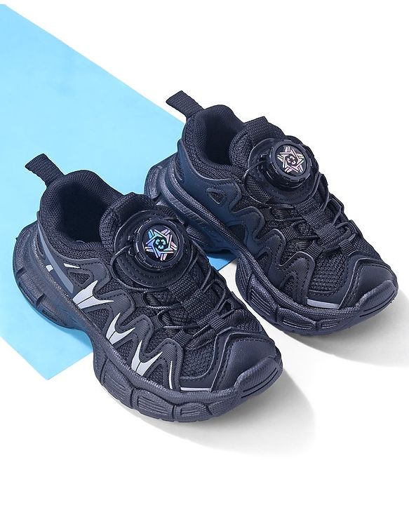 Cute Walk by Babyhug Sneaker with Lace up Closure - Black