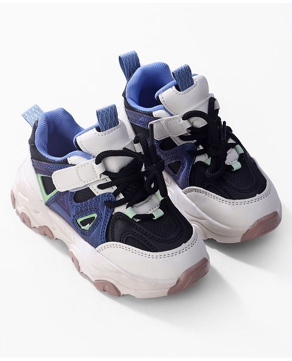 Cute Walk by Babyhug Sneaker with Lace Up Closure - White & Blue