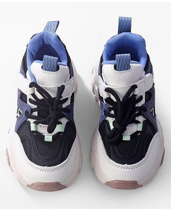 Cute Walk by Babyhug Sneaker with Lace Up Closure - White & Blue