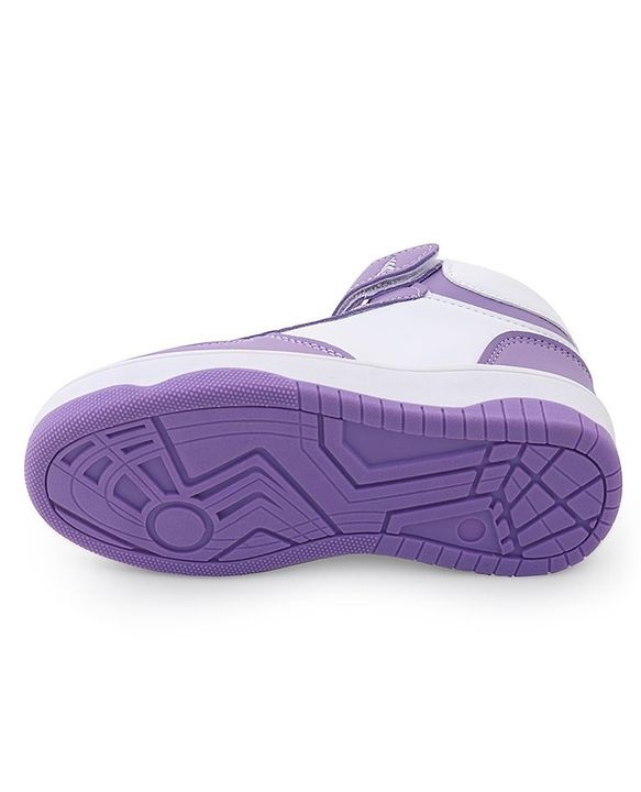 Pine Kids Sneaker with Velcro Closure - White & Purple