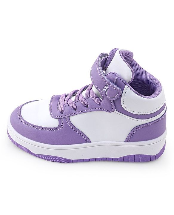 Pine Kids Sneaker with Velcro Closure - White & Purple