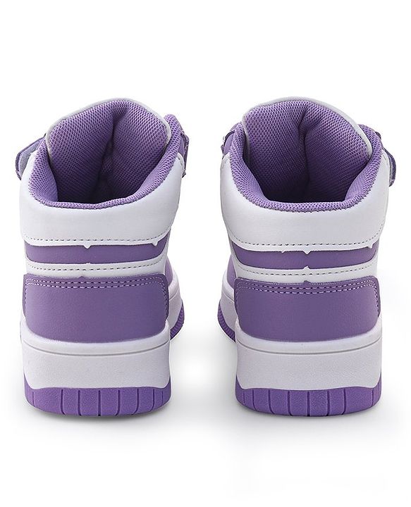 Pine Kids Sneaker with Velcro Closure - White & Purple