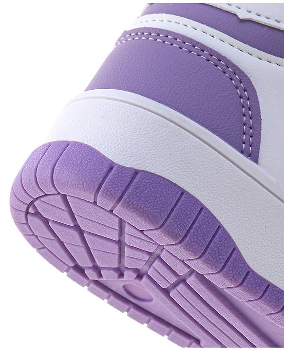 Pine Kids Sneaker with Velcro Closure - White & Purple