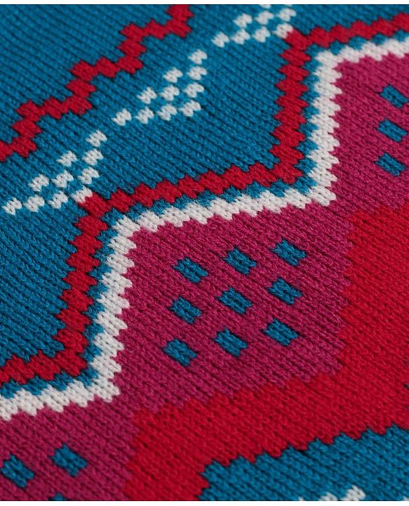 Pine Kids Knitted Full Sleeves Pullover Sweater with Chevron Design - Multicolour