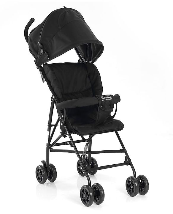 Babyhug Air Glide Buggy Light Weight Stroller with Canopy - Black