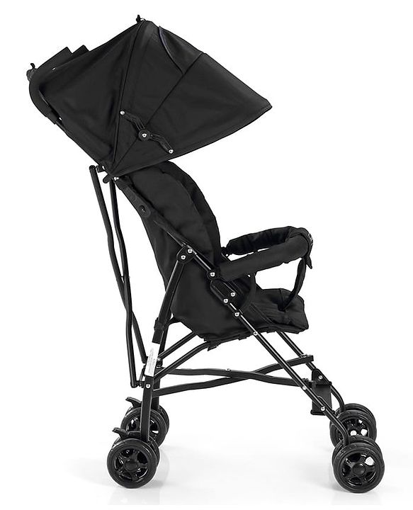 Babyhug Air Glide Buggy Light Weight Stroller with Canopy - Black