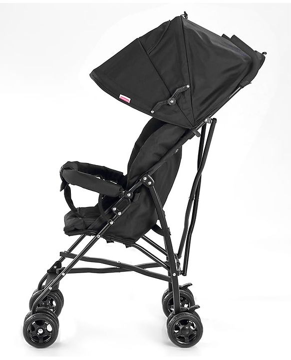 Babyhug Air Glide Buggy Light Weight Stroller with Canopy - Black