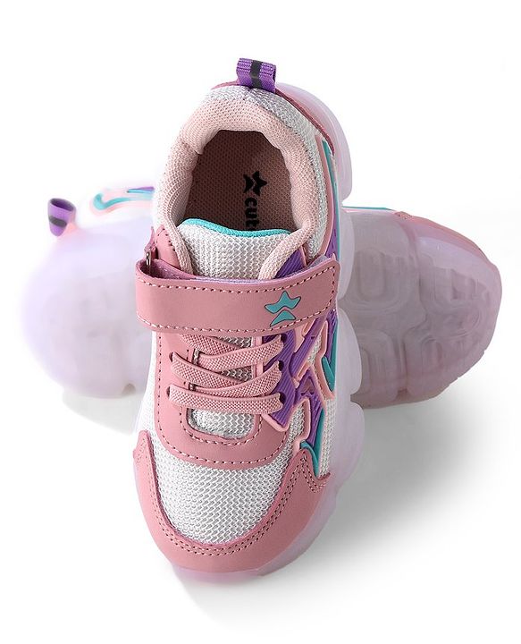 Cute Walk by Babyhug Sneaker With Velcro Closure Solid - Pink