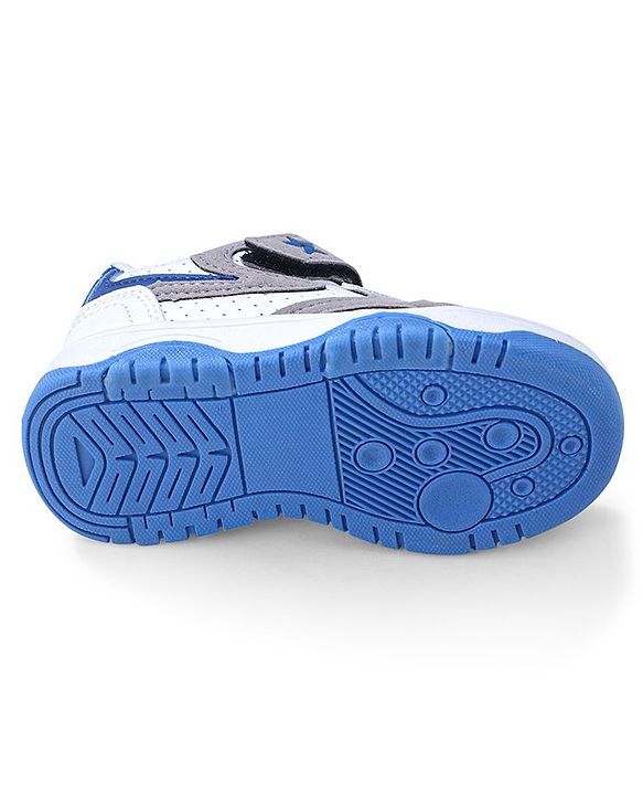 Cute Walk by Babyhug Sneaker with Lace Up & Velcro Closure - White & Blue