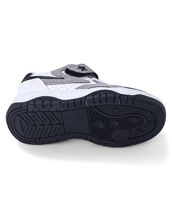 Cute Walk by Babyhug Sneaker with Lace Up & Velcro Closure - White & Black
