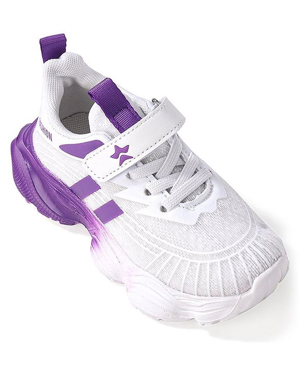 Cute Walk by Babyhug Sneaker Shoes With Velcro Closure - White & Purple