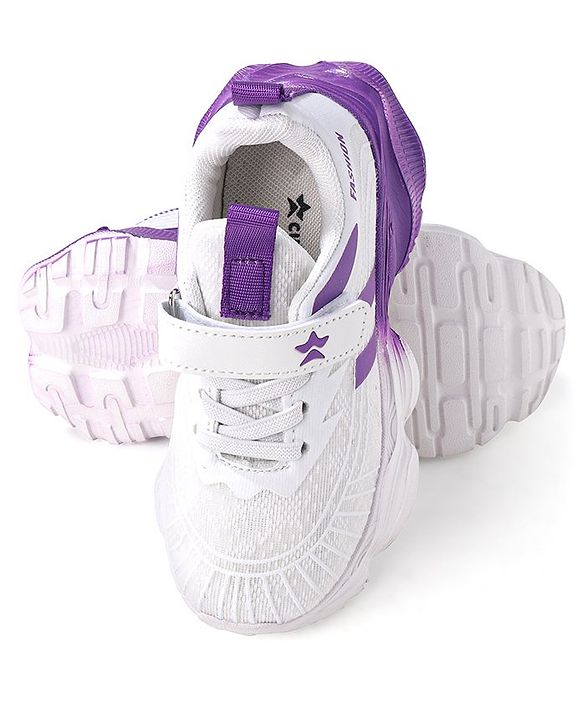 Cute Walk by Babyhug Sneaker Shoes With Velcro Closure - White & Purple