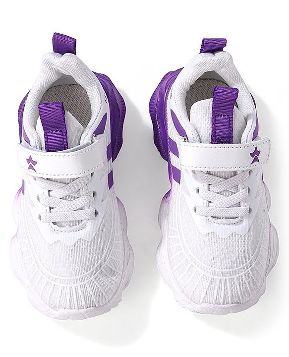 Cute Walk by Babyhug Sneaker Shoes With Velcro Closure - White & Purple