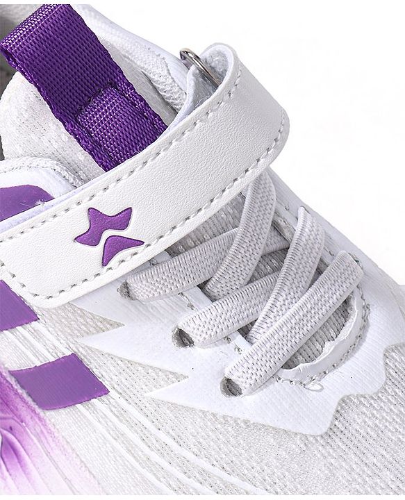 Cute Walk by Babyhug Sneaker Shoes With Velcro Closure - White & Purple