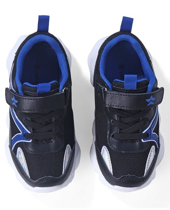 Cute Walk by Babyhug Sneaker with Lace Up & Velcro Closure - Black & Blue