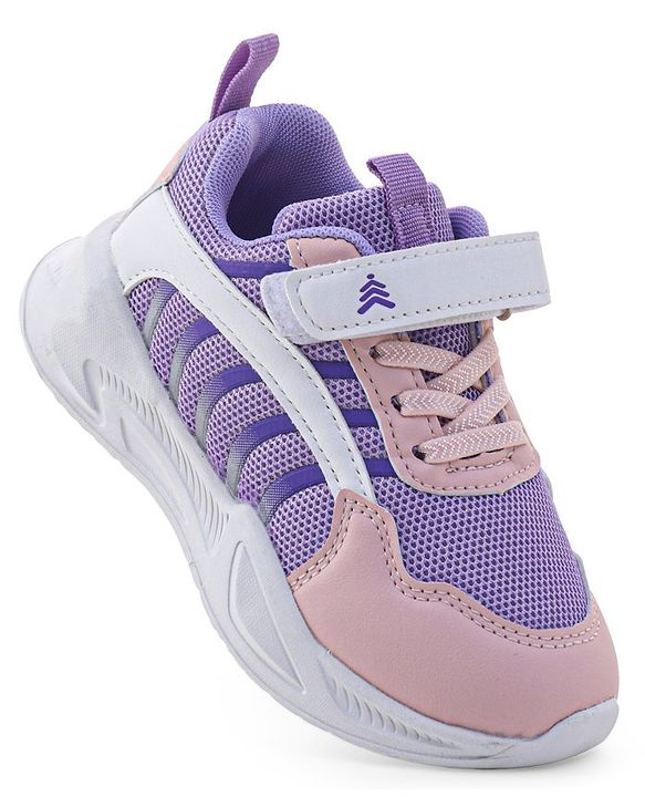 Pine Kids Sneaker with Lace up & Velcro Closure - Blue & Pink