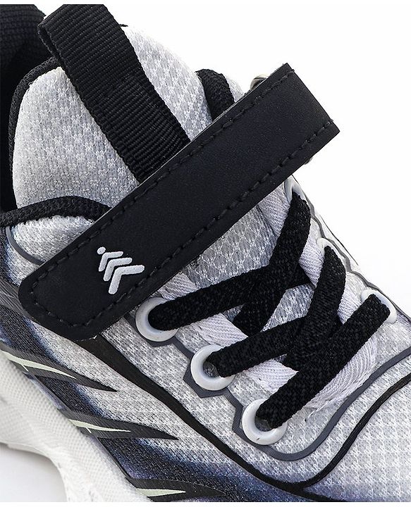 Pine Kids Sneaker with Lace up & Velcro Closure - Black