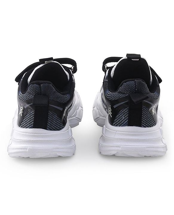 Pine Kids Sneaker with Lace up & Velcro Closure - Black