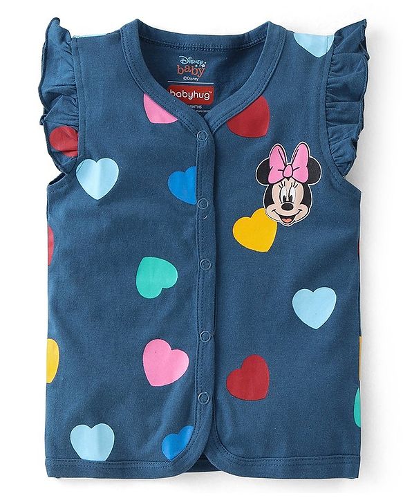 Babyhug Interlock Frill Sleeves Front Open Jhablas Minnie & Friends Print Pack of 3 - Multicolour