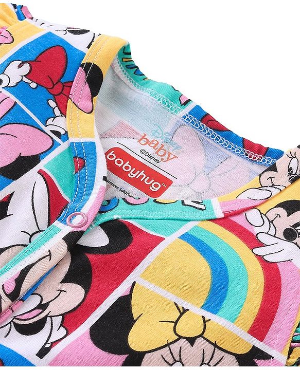 Babyhug Interlock Frill Sleeves Front Open Jhablas Minnie & Friends Print Pack of 3 - Multicolour