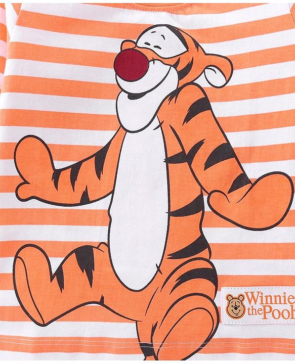 Babyhug Disney Single Jersey Full Sleeves T-Shirts With Winnie & Friends Graphic and Badge Detailing Pack of 2 - Yellow & Orange
