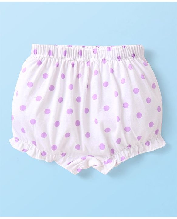 Babyhug Single Jersey 100% Cotton Knit Bloomers Bunny & Floral Print Pack of 5 - White Orange & Yellow