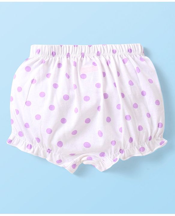 Babyhug Single Jersey 100% Cotton Knit Bloomers Bunny & Floral Print Pack of 5 - White Orange & Yellow