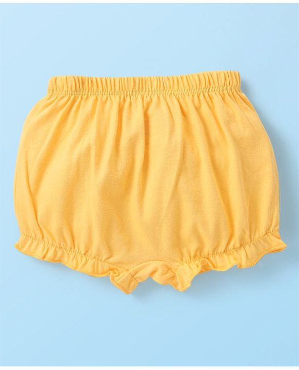 Babyhug Single Jersey 100% Cotton Knit Bloomers Bunny & Floral Print Pack of 5 - White Orange & Yellow