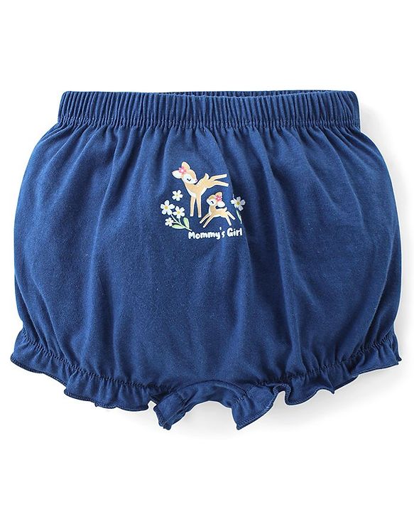 Babyhug 100% Cotton Bloomers With Floral & Animal Print Pack of 3 - Pink & Blue