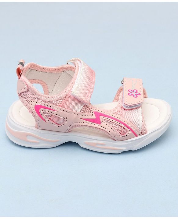 Cute Walk by Babyhug Sandals with Velcro Closure & Floral Print - Pink