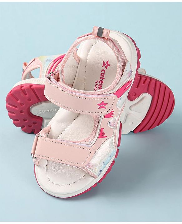 Cute Walk by Babyhug Sandals With Velcro Closure - Pink