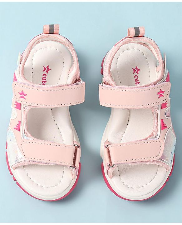 Cute Walk by Babyhug Sandals With Velcro Closure - Pink