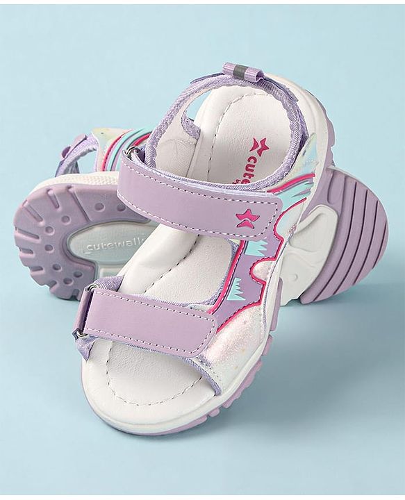 Cute Walk by Babyhug Sandals With Velcro Closure - Purple
