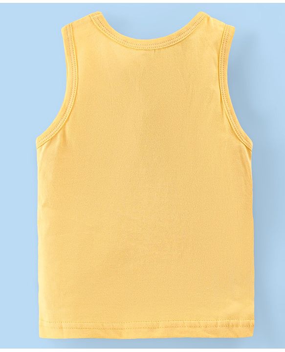 Babyhug 100% Cotton Sleeveless Vest Animal Print Pack of 3 - Yellow