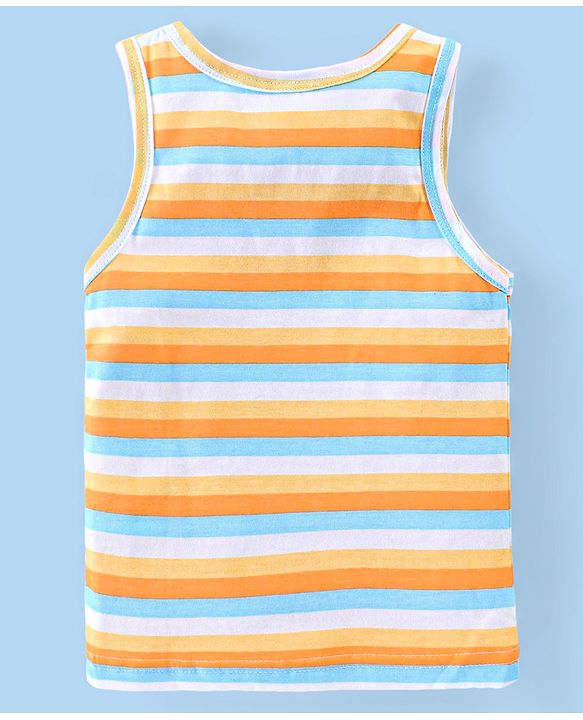 Babyhug 100% Cotton Sleeveless Vest Animal Print Pack of 3 - Yellow